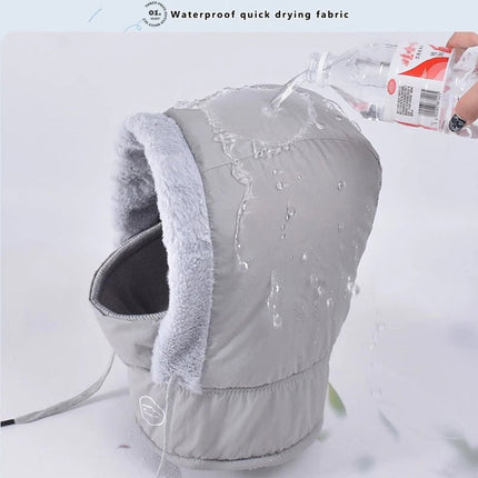 Capuche hiver avec masque - Gris - Ajustable (du 54 au 59) | La boutique du chapeau