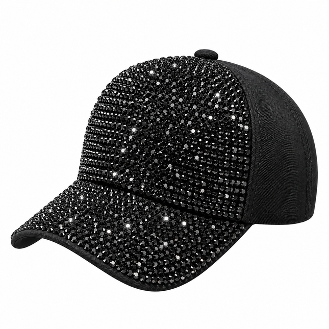 Casquette avec Strass et Paillettes - Noir - Adulte | La boutique du chapeau