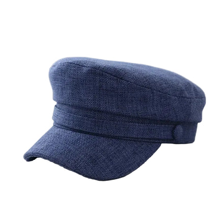 Casquette béret respirante en lin - Bleu - M (56 - 58cm) | La boutique du chapeau