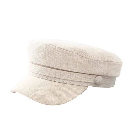 Casquette béret respirante en lin - Blanc - M (56 - 58cm) | La boutique du chapeau