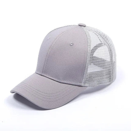 Casquette de baseball à queue de cheval - Gris - Adulte | La boutique du chapeau