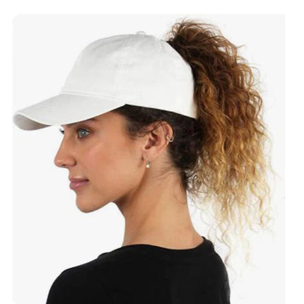 Casquette de baseball à queue de cheval - Blanc - Adulte | La boutique du chapeau