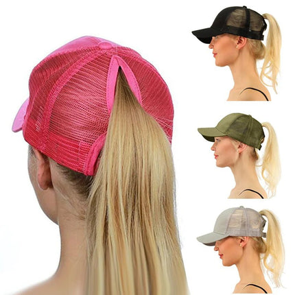 Casquette de baseball à queue de cheval - Fushia - Adulte | La boutique du chapeau
