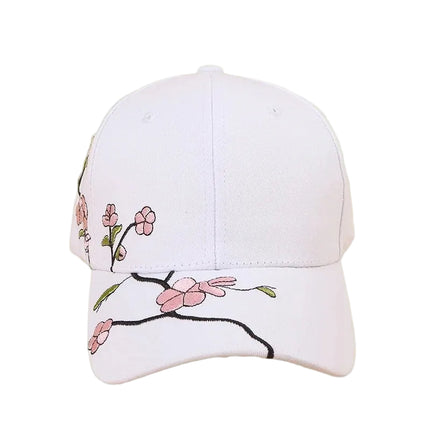 Casquette de baseball brodée en coton - Blanc - Ajustable (du 54 au 59) | La boutique du chapeau