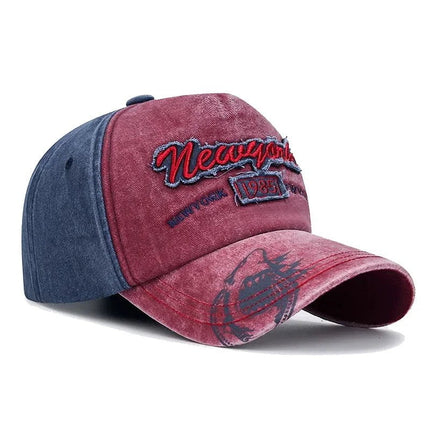 Casquette de baseball délavée - Rouge - Ajustable (du 54 au 59) | La boutique du chapeau