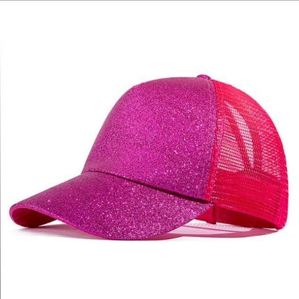 Casquette de Baseball paillette - Rose - Ajustable (du 54 au 59) | La boutique du chapeau
