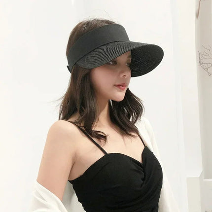 Casquette de paille - Noir - Ajustable (du 54 au 59) | La boutique du chapeau
