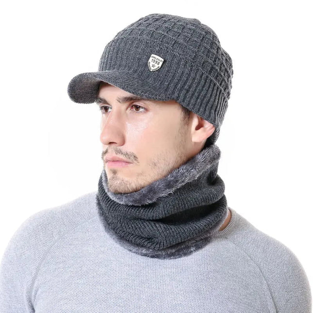 Ensemble casquette visière et cache-cou - Gris - Ajustable (du 54 au 59) | La boutique du chapeau
