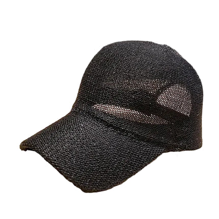 Casquette femme en paille - Noir - Ajustable (du 54 au 59) | La boutique du chapeau