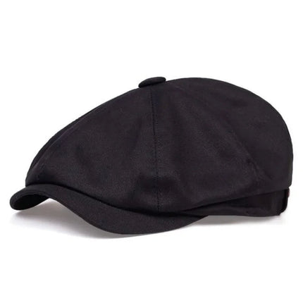 Casquette gavroche en coton - Noir - Ajustable (du 54 au 59) | La boutique du chapeau