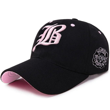 Casquette Hip - Hop brodée - Noir/rose - Ajustable (du 54 au 59) | La boutique du chapeau
