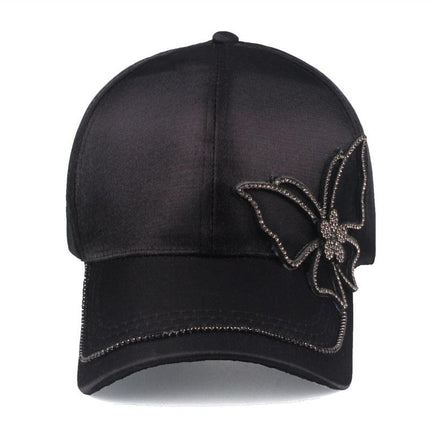 Casquette strass papillon - Rose - Ajustable (du 54 au 59) | La boutique du chapeau