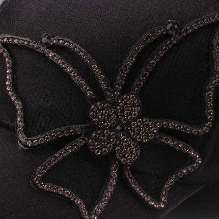 Casquette strass papillon - Blanc - Ajustable (du 54 au 59) | La boutique du chapeau
