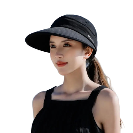 Casquette visière queue de cheval - Noir - Ajustable (du 54 au 59) | La boutique du chapeau