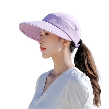 Casquette visière queue de cheval - Rose foncé - Ajustable (du 54 au 59) | La boutique du chapeau
