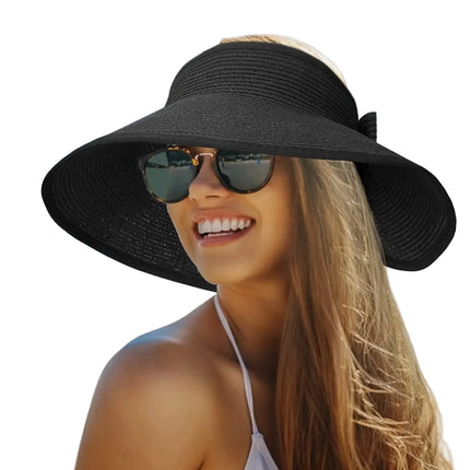 Chapeau à visière d'été pour femmes - Noir - Ajustable (du 54 au 59) | La boutique du chapeau