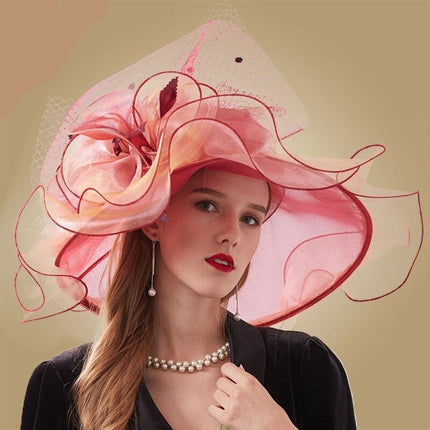 Chapeau avec plumes et fleur - Noir/blanc - M (56 - 58cm) | La boutique du chapeau