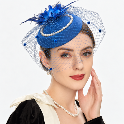 Chapeau Bibi Dentelle - Bleu - | La boutique du chapeau