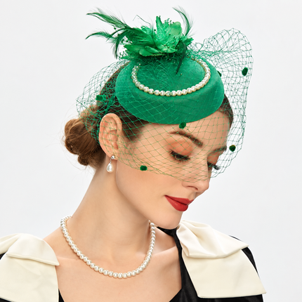 Chapeau Bibi Dentelle - Vert - | La boutique du chapeau