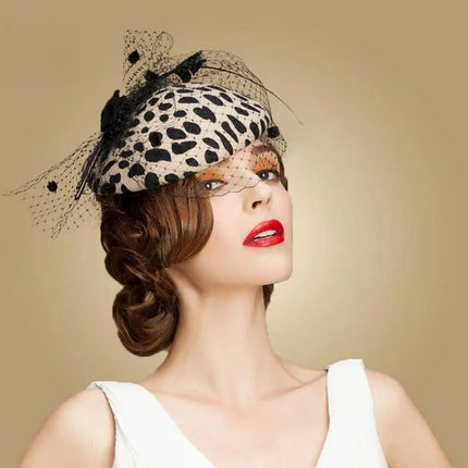 Chapeau Bibi Leopard - Noir/beige - | La boutique du chapeau