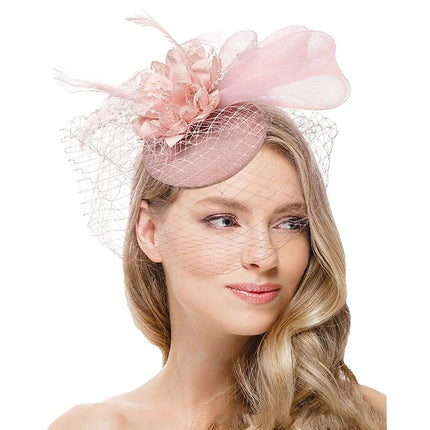 Chapeau Bibi Voilette - Rose - Taille unique | La boutique du chapeau