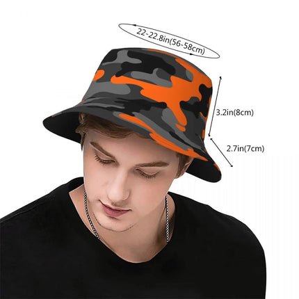 Chapeau bob Camouflage - Orange - M (56 - 58cm) | La boutique du chapeau