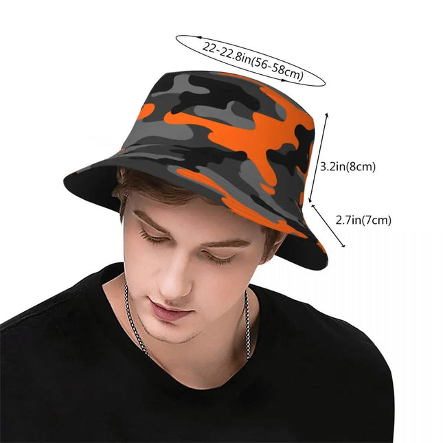 Chapeau bob Camouflage - Orange - M (56 - 58cm) | La boutique du chapeau