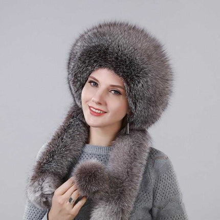 Chapeau chaud avec écharpe - Gris - M (56 - 58cm) | La boutique du chapeau