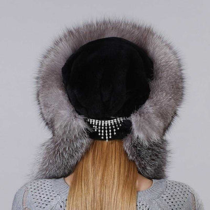 Chapeau chaud avec écharpe - Noir - M (56 - 58cm) | La boutique du chapeau