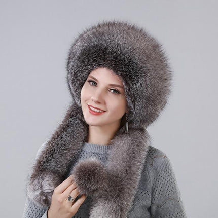 Chapeau chaud avec écharpe - Marron - M (56 - 58cm) | La boutique du chapeau