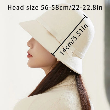 Chapeau cloche d'hiver - Blanc - M (56 - 58cm) | La boutique du chapeau