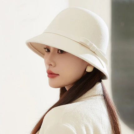 Chapeau cloche d'hiver - Blanc - M (56 - 58cm) | La boutique du chapeau