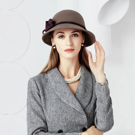 Chapeau cloche en feutre - Gris - M (56 - 58cm) | La boutique du chapeau