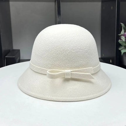 Chapeau cloche en feutre doux - Blanc - M (56 - 58cm) | La boutique du chapeau