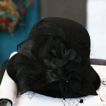 Chapeau cloche en laine - Noir - M (56 - 58cm) | La boutique du chapeau