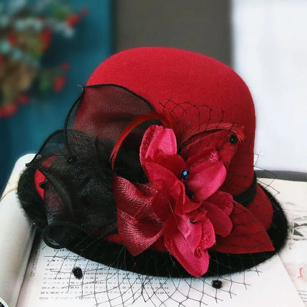 Chapeau cloche en laine - Bordeaux - M (56 - 58cm) | La boutique du chapeau