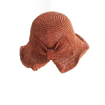 Chapeau cloche en paille - Orange - M (56 - 58cm) | La boutique du chapeau