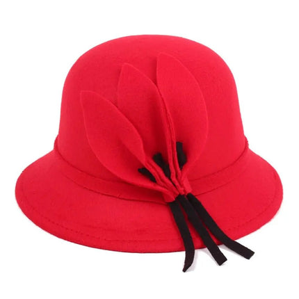 Chapeau cloche laine femme - Rouge - M (56 - 58cm) | La boutique du chapeau