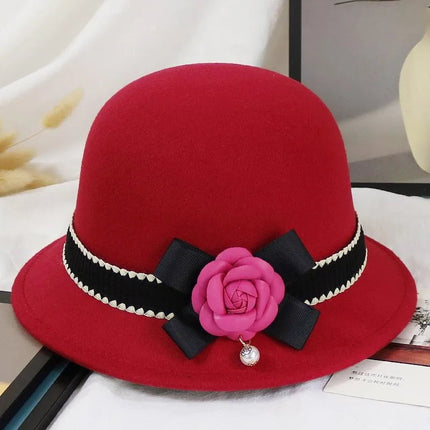 Chapeau cloche femme en laine - Rouge - S (54 - 55cm) | La boutique du chapeau