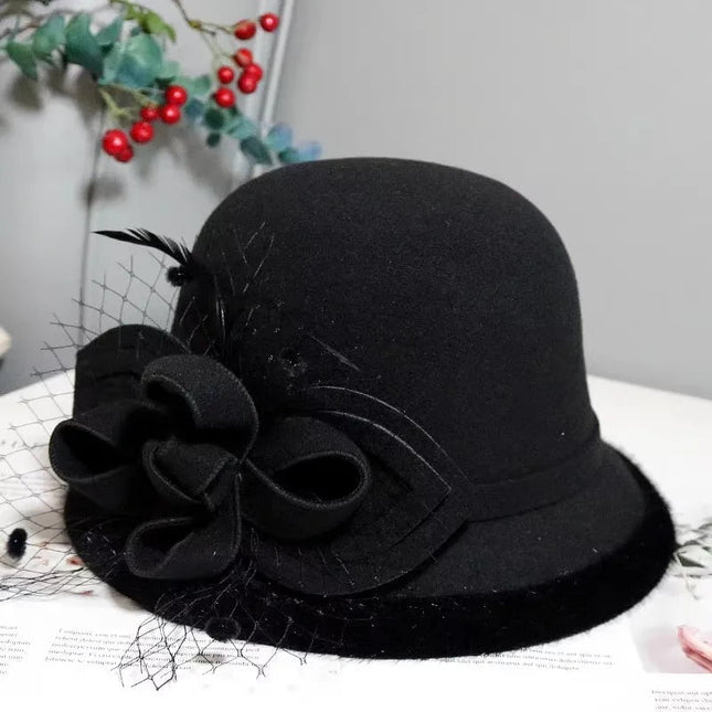 Chapeau cloche pour mariage - Noir - M (56 - 58cm) | La boutique du chapeau