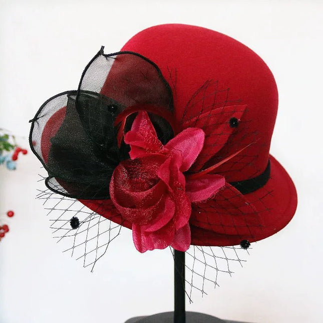 Chapeau cloche pour soirées - Bordeaux - M (56 - 58cm) | La boutique du chapeau