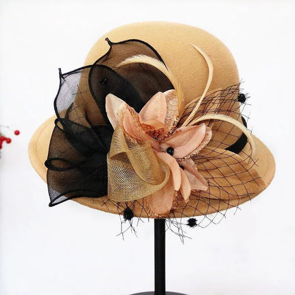 Chapeau cloche pour soirées - Beige - M (56 - 58cm) | La boutique du chapeau