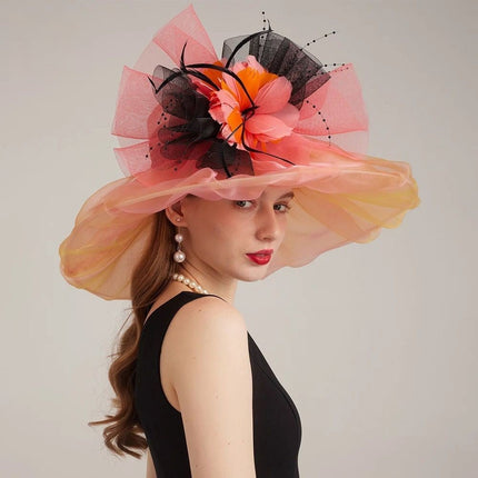 Chapeau de cérémonie charmant - Orange - M (56 - 58cm) | La boutique du chapeau