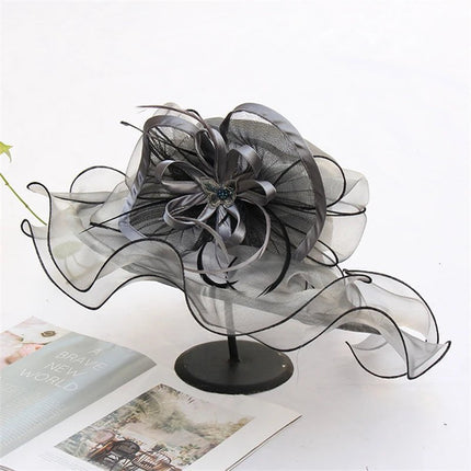 Chapeau femme fleur - Gris - M (56 - 58cm) | La boutique du chapeau
