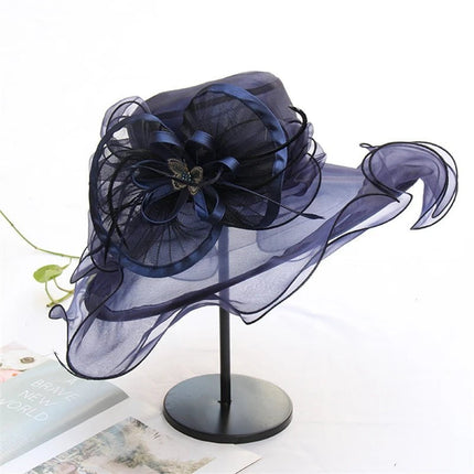 Chapeau femme fleur - Bleu - M (56 - 58cm) | La boutique du chapeau