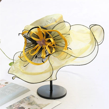 Chapeau femme fleur - Jaune - M (56 - 58cm) | La boutique du chapeau