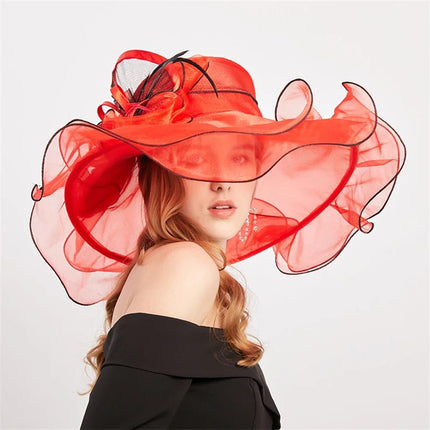 Chapeau femme fleur - Rouge - M (56 - 58cm) | La boutique du chapeau
