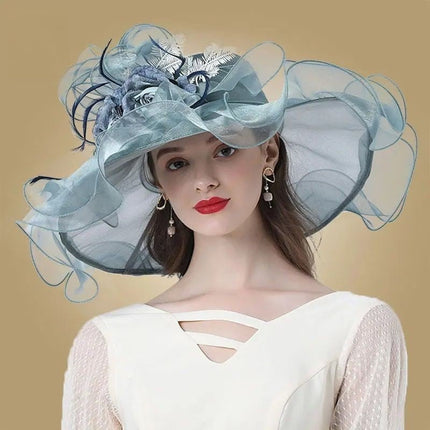 Chapeau de cérémonie femme - Bleu clair - M (56 - 58cm) | La boutique du chapeau