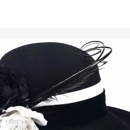 Chapeau femme laine - Noir/blanc - M (56 - 58cm) | La boutique du chapeau