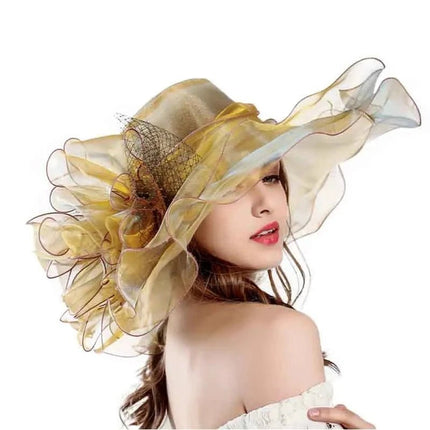 Chapeau de cérémonie femme - Jaune - M (56 - 58cm) | La boutique du chapeau